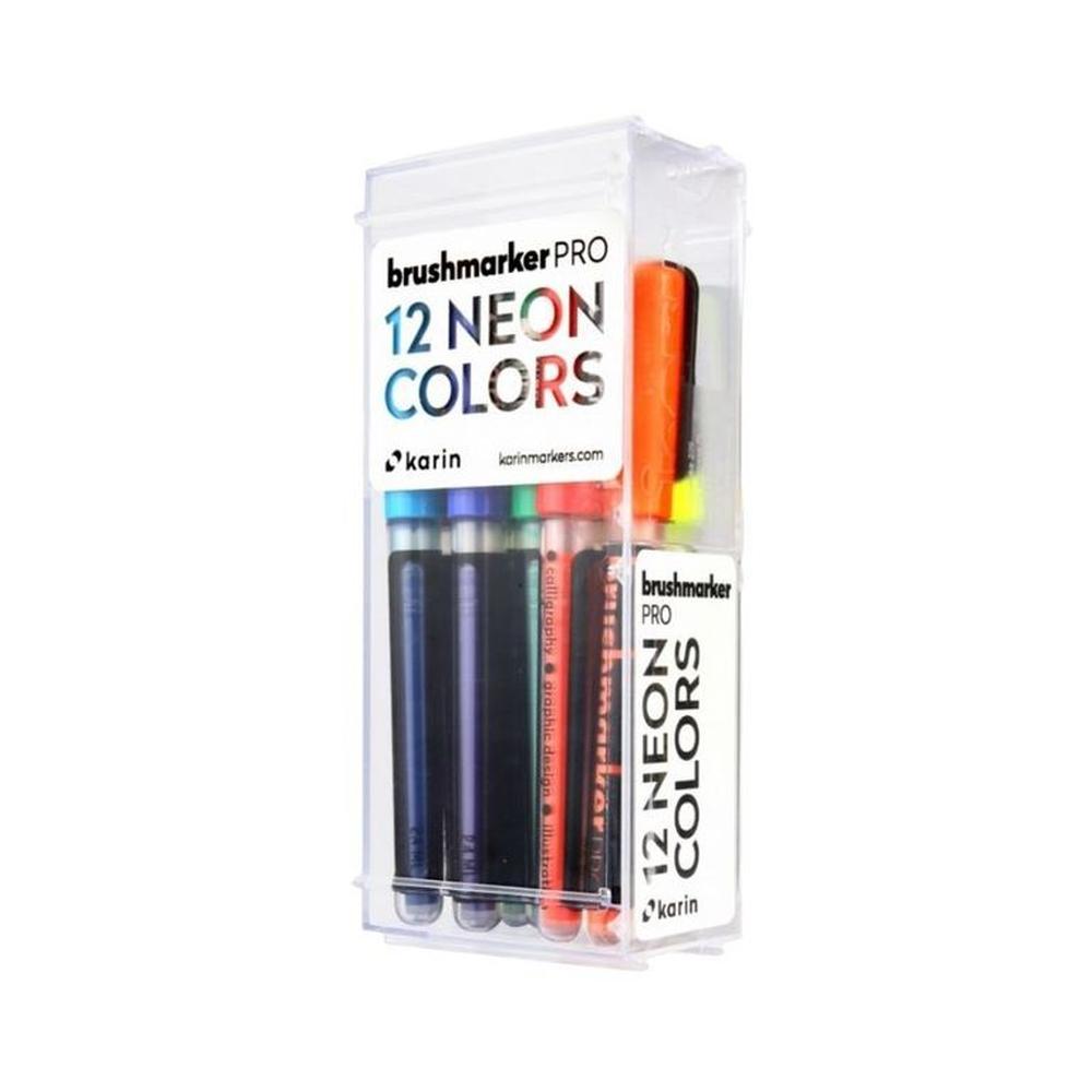Karin Brush Markers PRO - Set de 12 Neon Multicolor