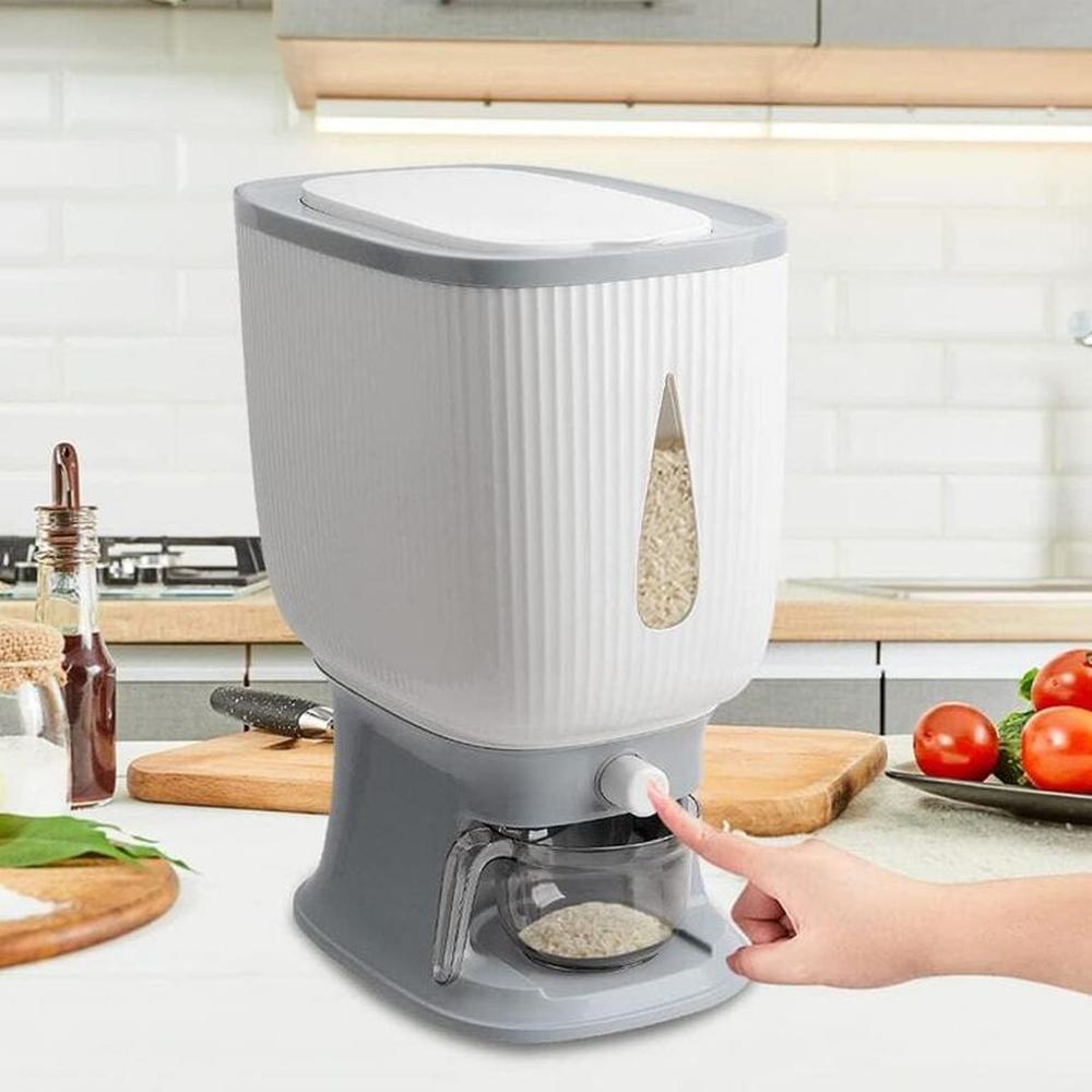 Dispensador De Arroz y Menestras De 10 Kilos - Gris