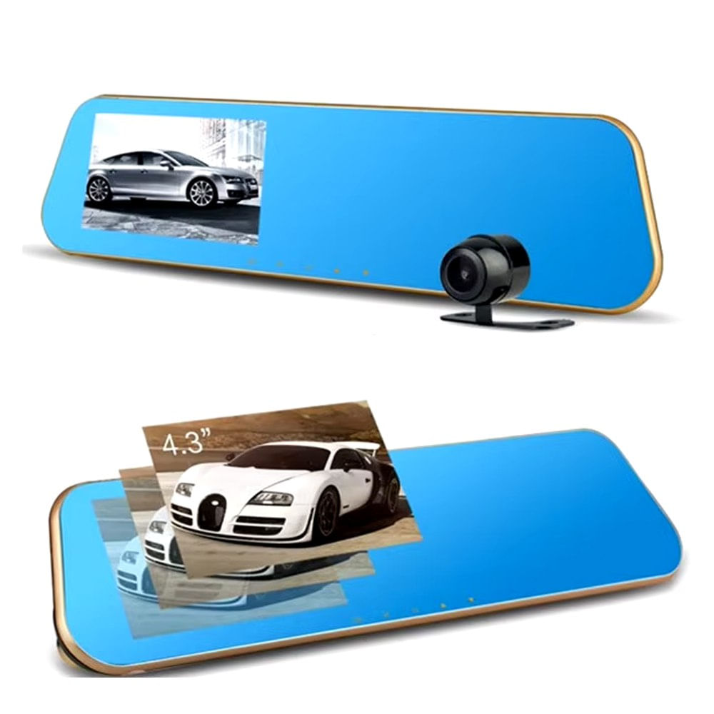 Espejo Retrovisor Doble Camara Delantera y Trasera 1080p Full HD