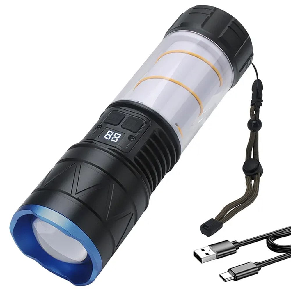 Linterna Potente Tactica Recargable 1000 Lm Zoom Camping 18w