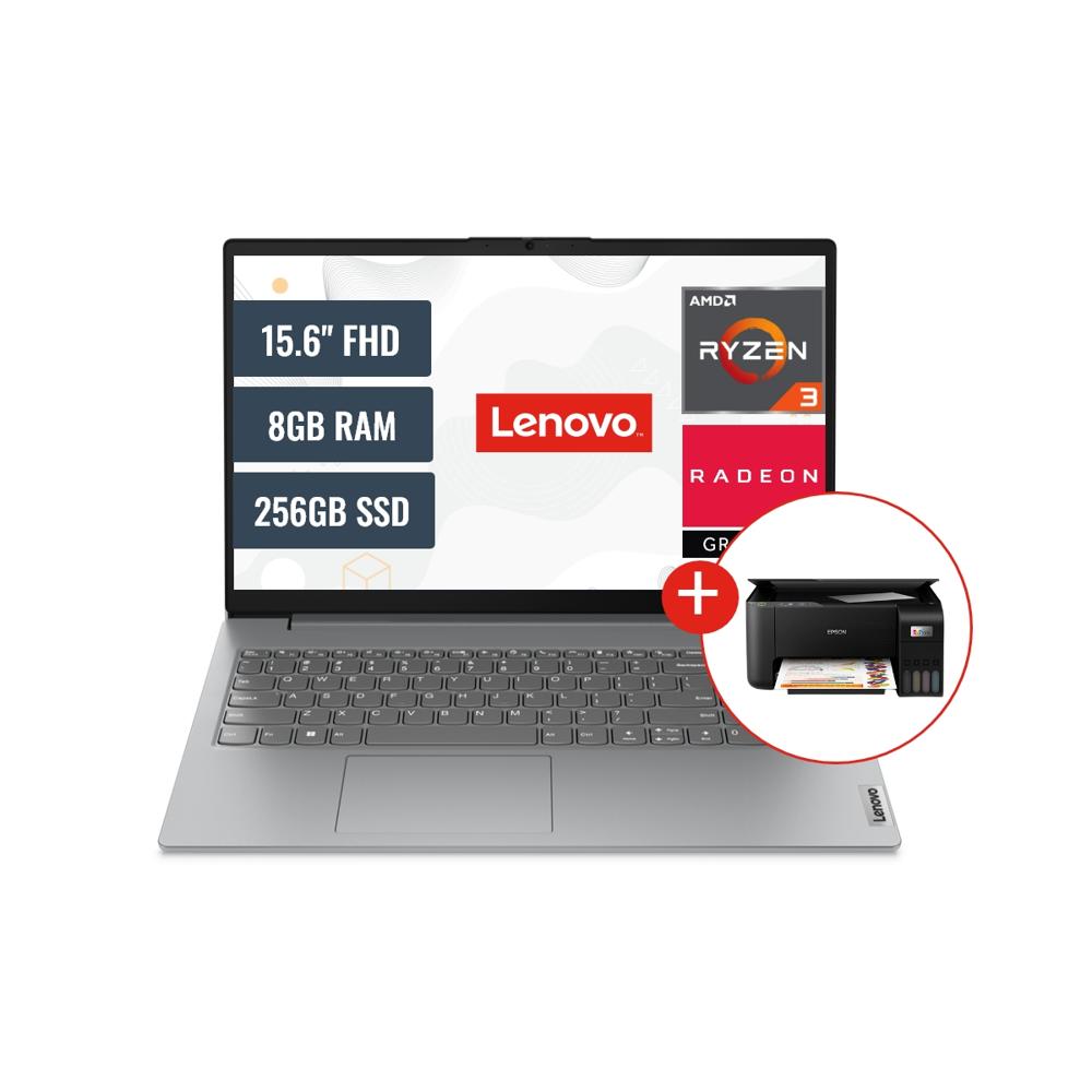 Laptop Lenovo V15 G4 AMD Ryzen 3 8GB RAM 256GB SSD 15.6 FHD + Impresora Epson L3210 82YU00X4LM3210