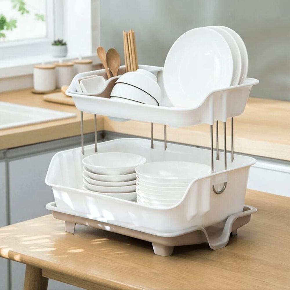 Escurridor De Platos De 02 Niveles - Marrón