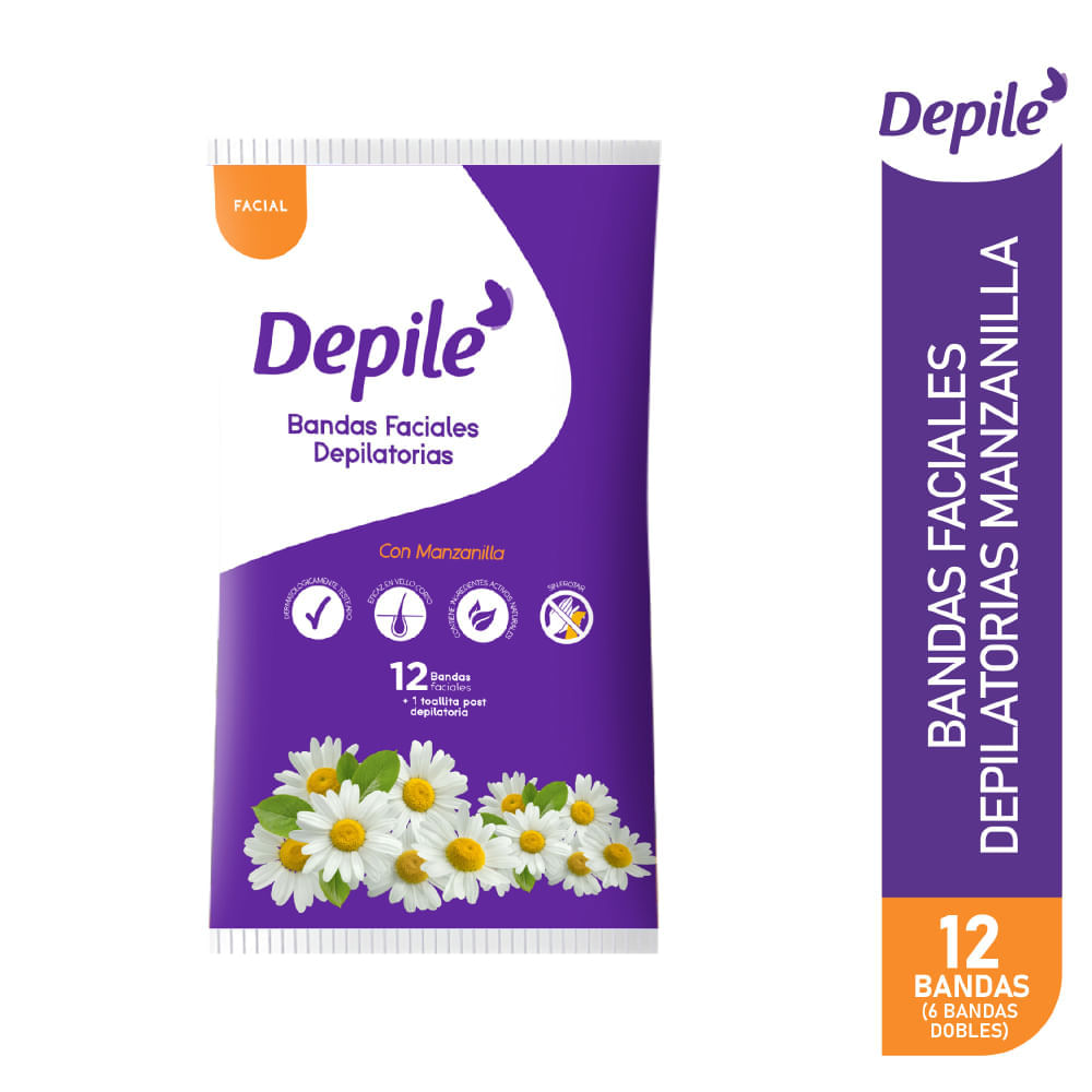 Bandas Depilatorias Faciales DEPILÉ Manzanilla Paquete 6un Bandas Depilatorias Faciales DEPILÉ Manzanilla Paquete 6un