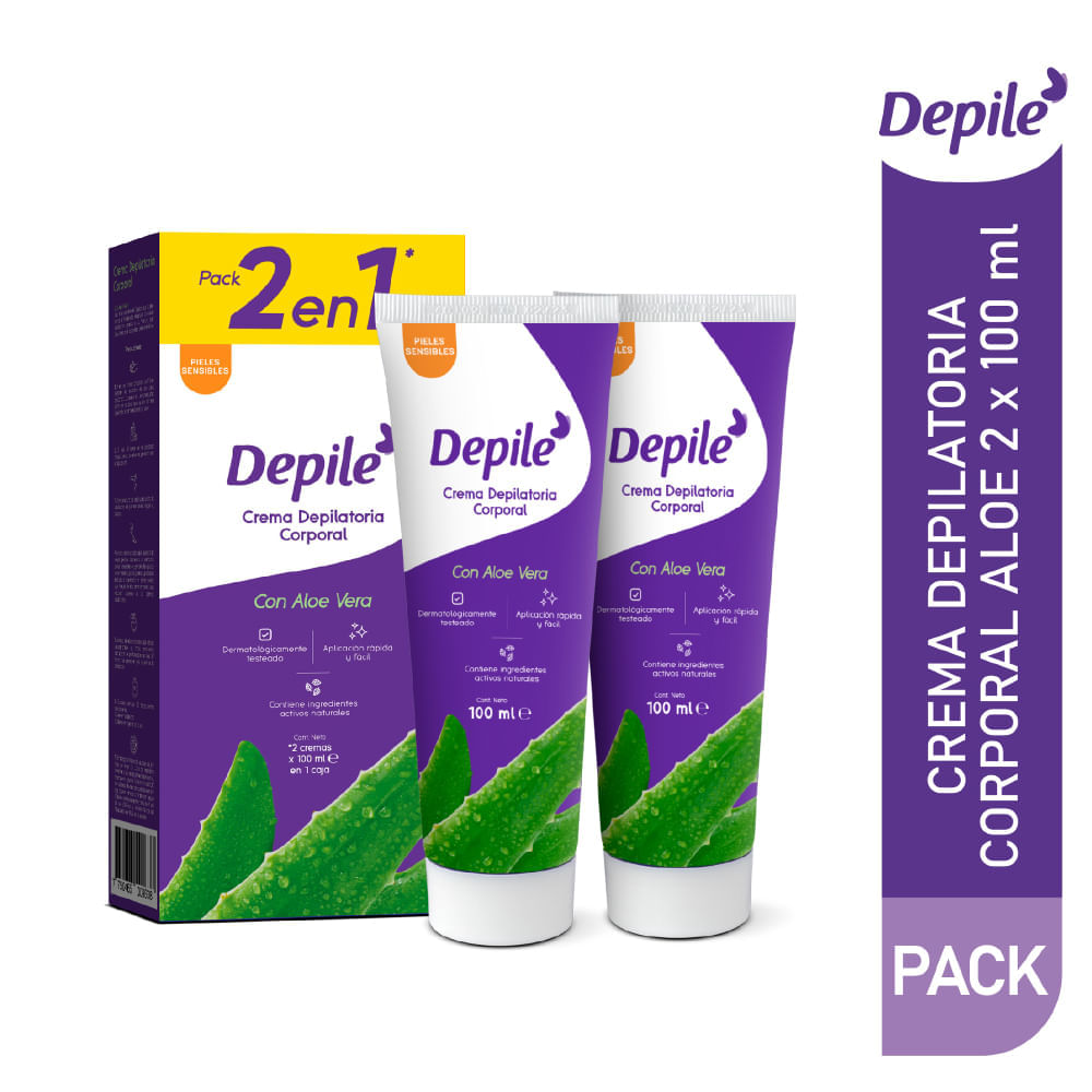 Crema Depilatoria Corporal DEPILÉ con Aloe Vera 100ml x 2un Crema Depilatoria Corporal DEPILÉ con Aloe Vera 100ml x 2un