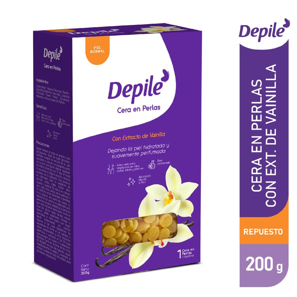 Cera Depilatoria DEPILÉ Perlas Vainilla Caja 200g Cera Depilatoria DEPILÉ Perlas Vainilla Caja 200g