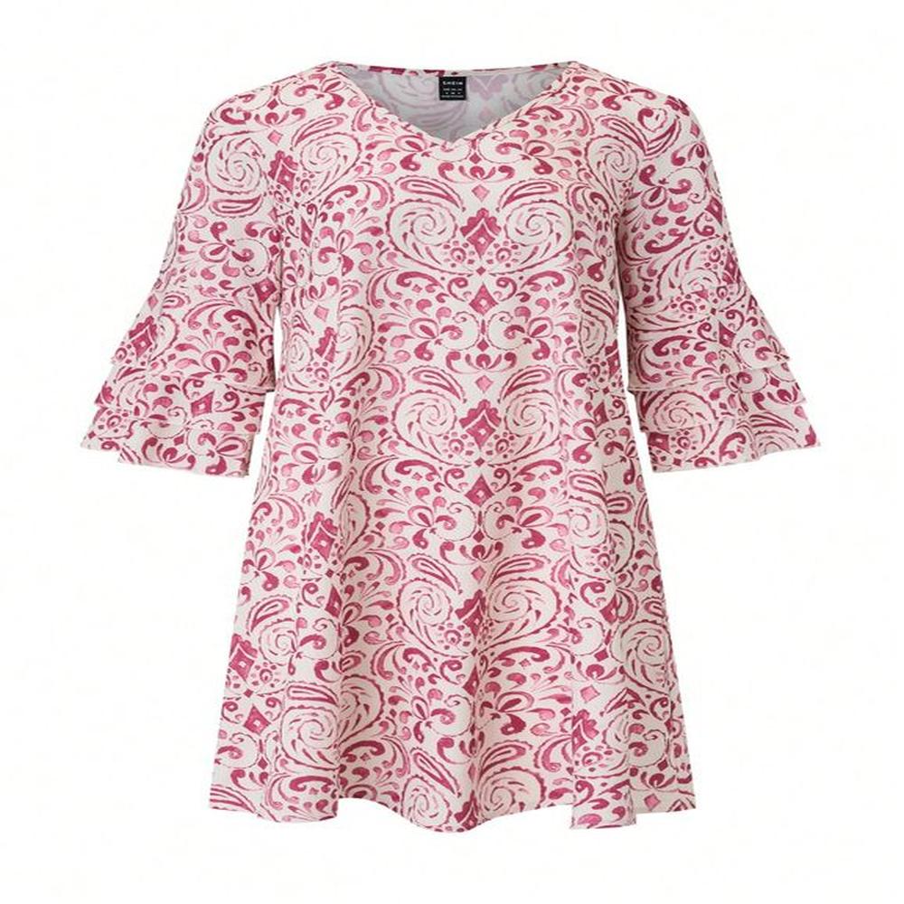 Vestido corto Verano modelo Dulce Manga 3 4 Rosado - Talla M