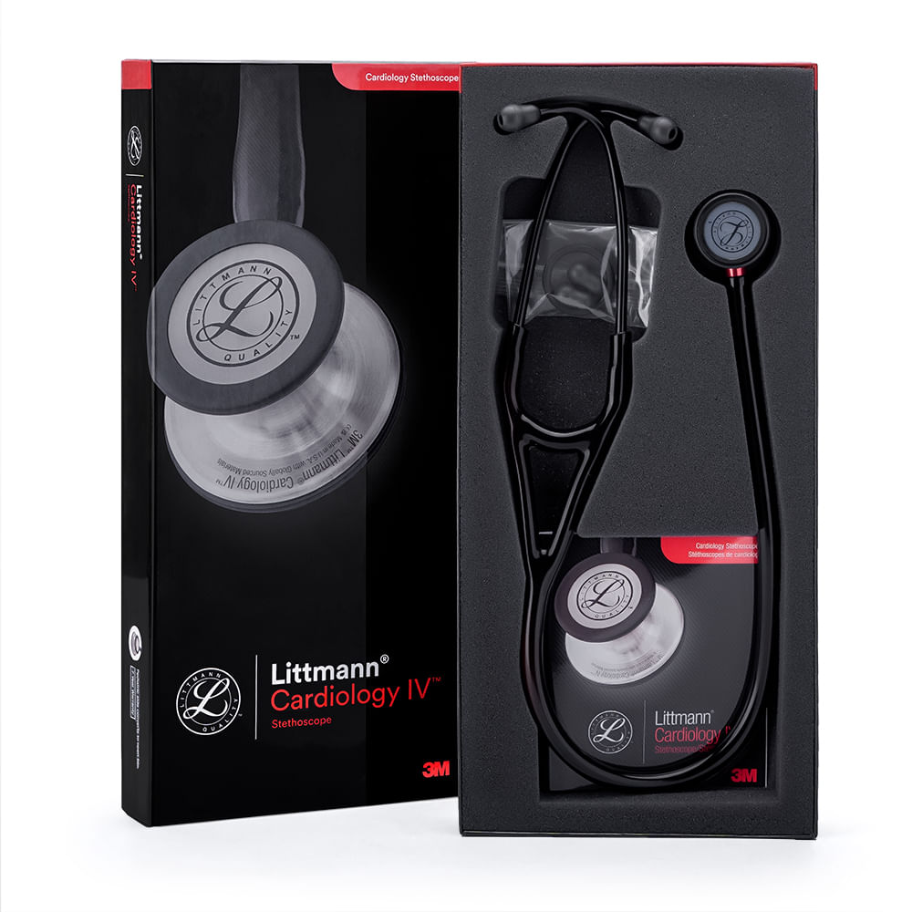 Estetoscopio LITTMANN Cardiology IV Black Edition Vástago Rojo 6200