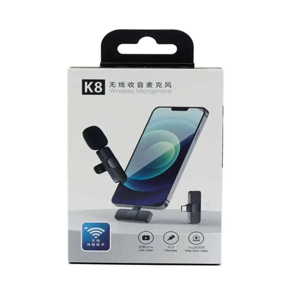 Microfono Inalambrico Recargable Solapero Negro