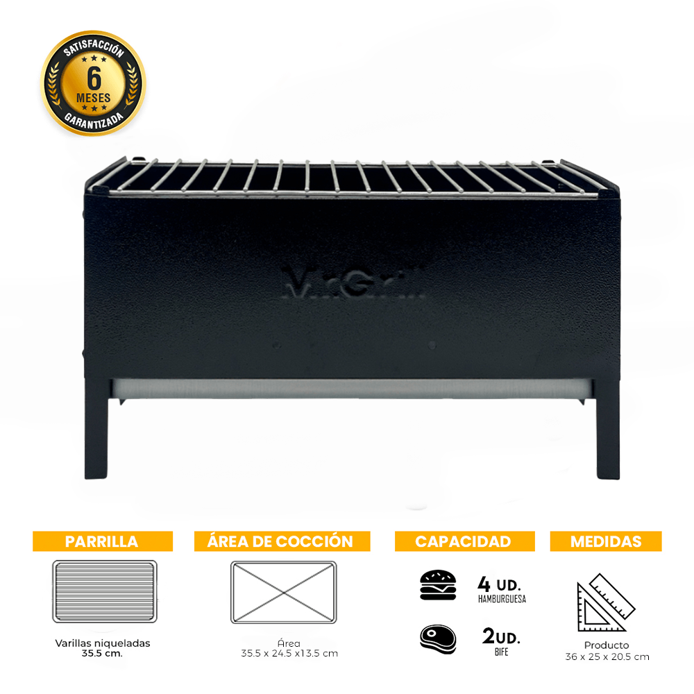 Parrilla Portatil Parrilla Poket Negro