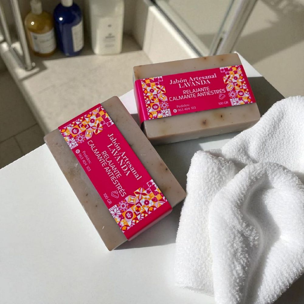 Jabón Artesanal de Lavanda Relajante y Aromaterapeutico - Pack 2 Und.