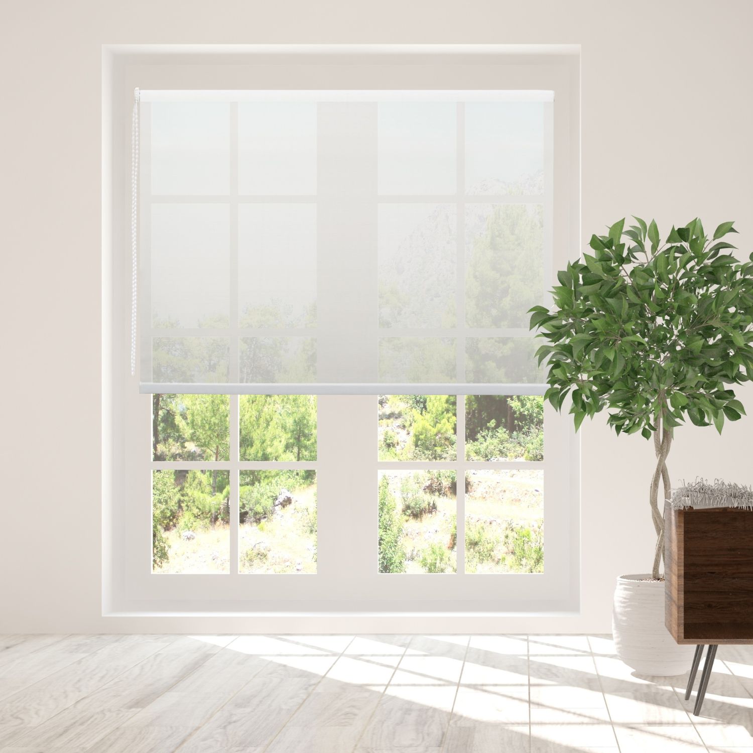 Cortina Roller Cortable Malla Solar Ivory 160x180cm Orange