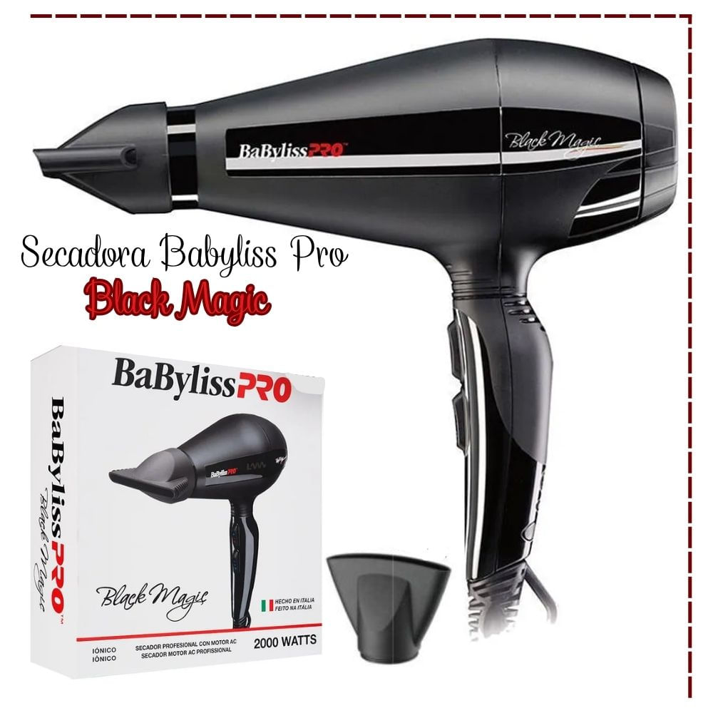 Secadora Babyliss Pro Black Magic AC 2000 Watts.
