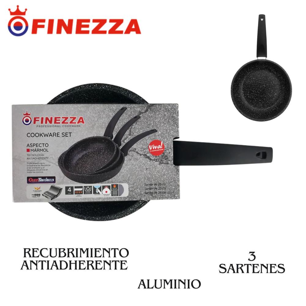 Set de Sartenes Finezza FZ G1320ST de 20, 22 y 24"" Triple Revestimiento