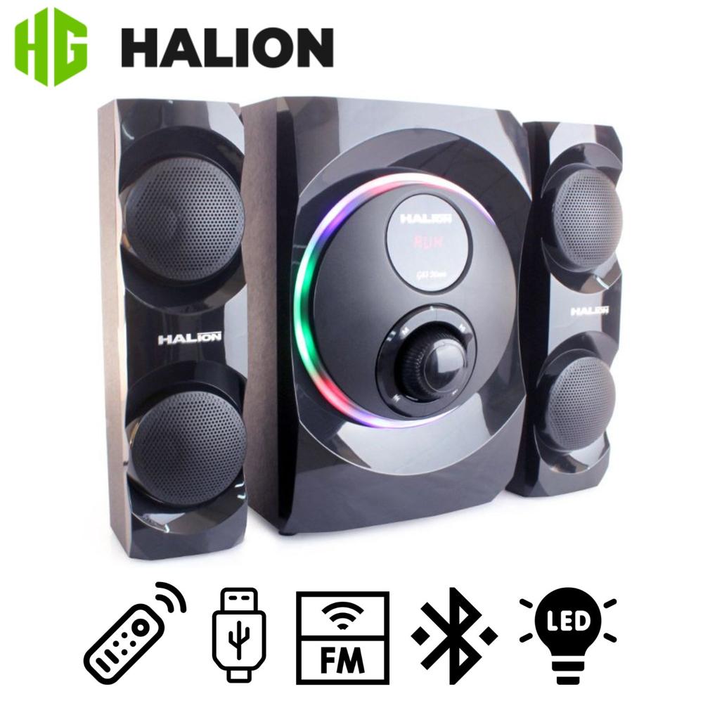 Parlante Halion HA-G63 Moon 2.1 con Subwoofer 6,5? Luces RAINBOW RGB USB SD BT FM