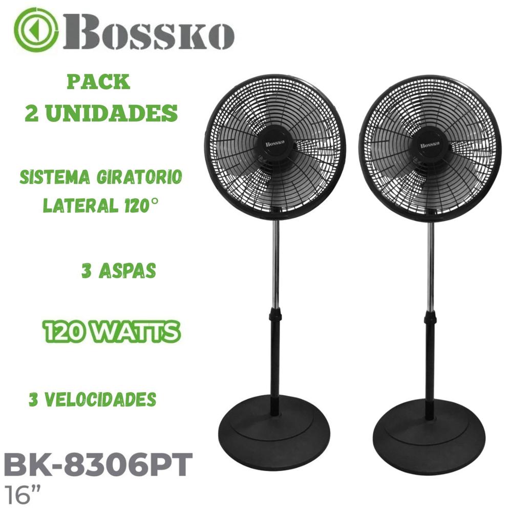 Pack 2 unidades Ventilador de Pedestal Bossko BK-8306PT 16 pulgadas