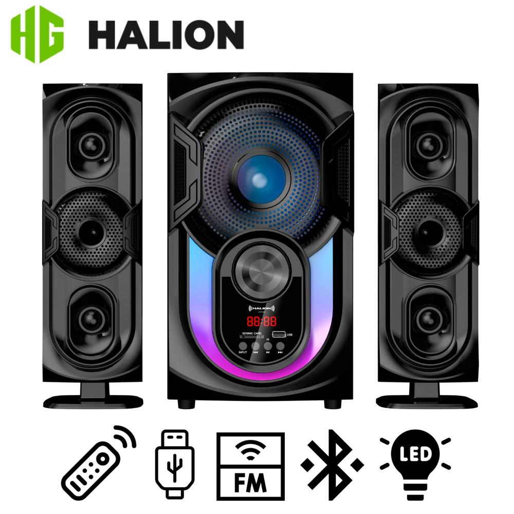 Parlante Halion HA-F62 Oxford 2.1 Bluetooth con Subwoofer 6,5? y Luces RGB