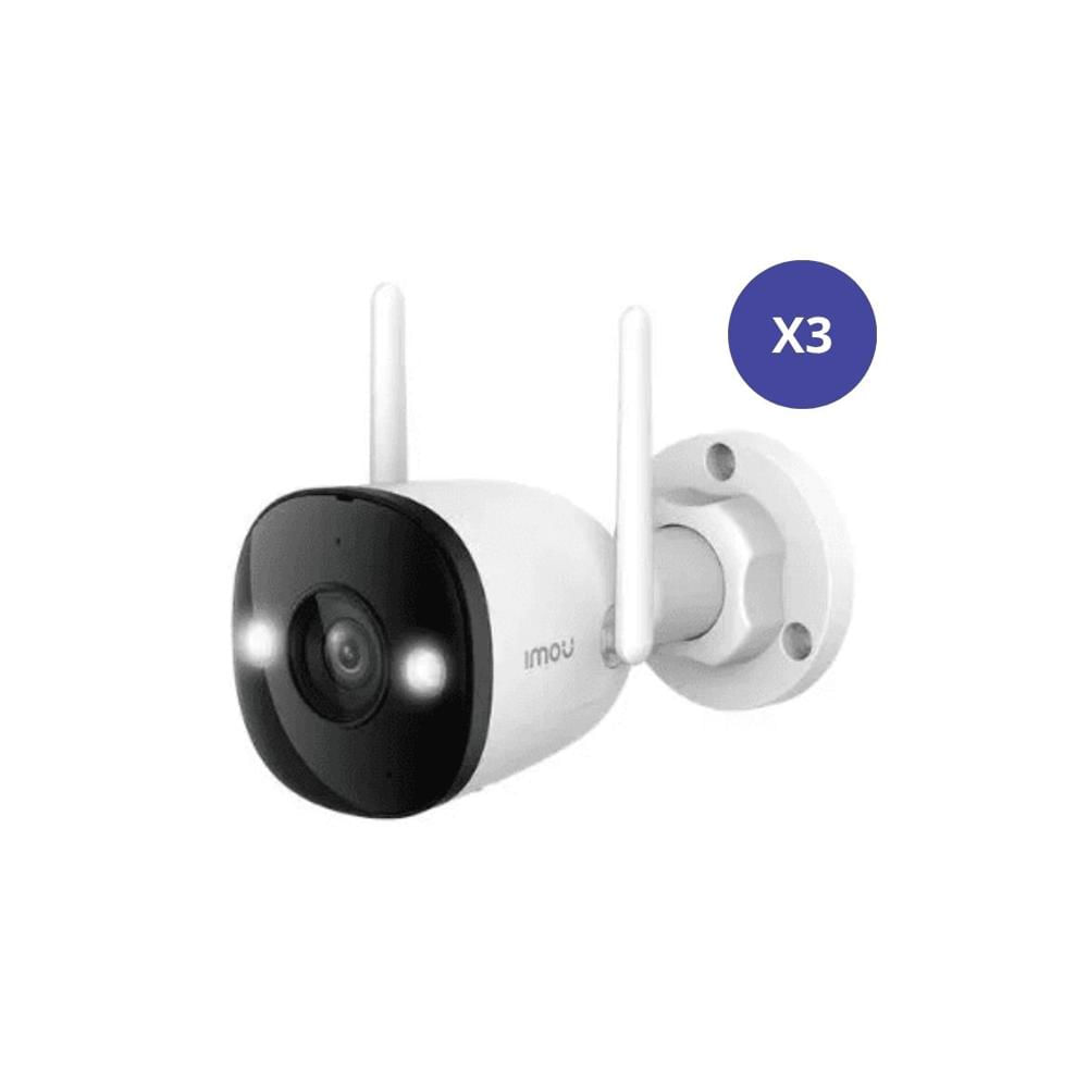 Kit 3 Camara seguridad Wifi IMOU Bullet 3 2K 3MP Exterior Vision Nocturna Color