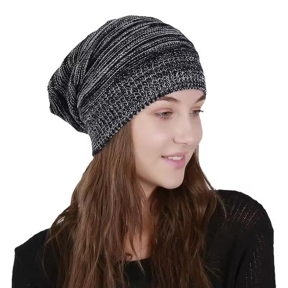 Beanie Unisex Baggy Jaspeado Gris