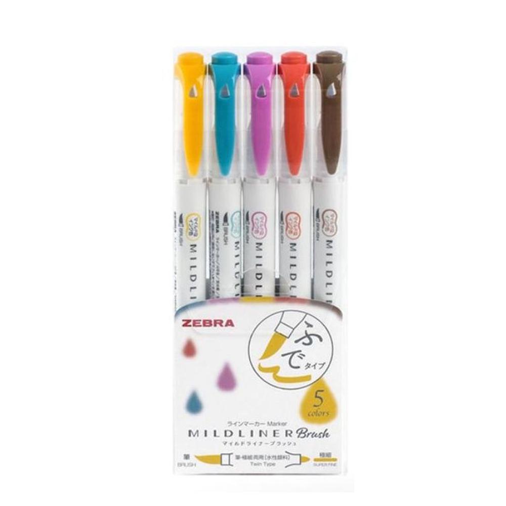 Zebra Mildliner Brush Pen - Warm set Multicolor