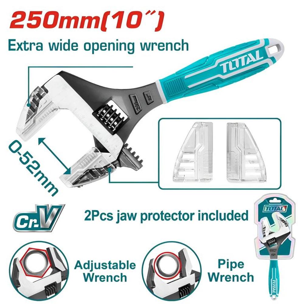 Llave Francesa  Ajustable 2 En 1 De 10 Pulgadas Total - THT10210G