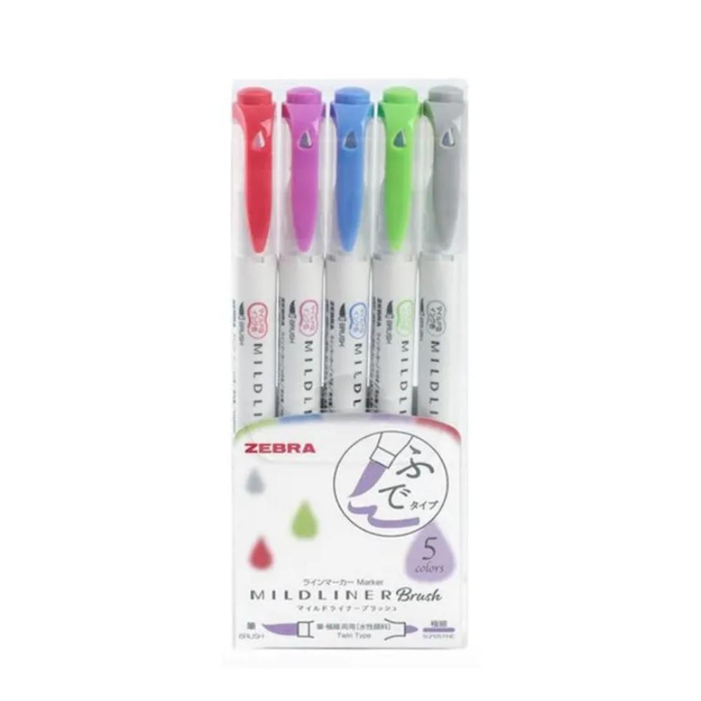 Zebra Mildliner Brush Pen - Soft Mild set Multicolor