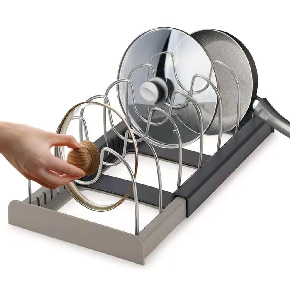 Organizador De Ollas, Sartenes y Tapas Extensible Con 8 Divisiones