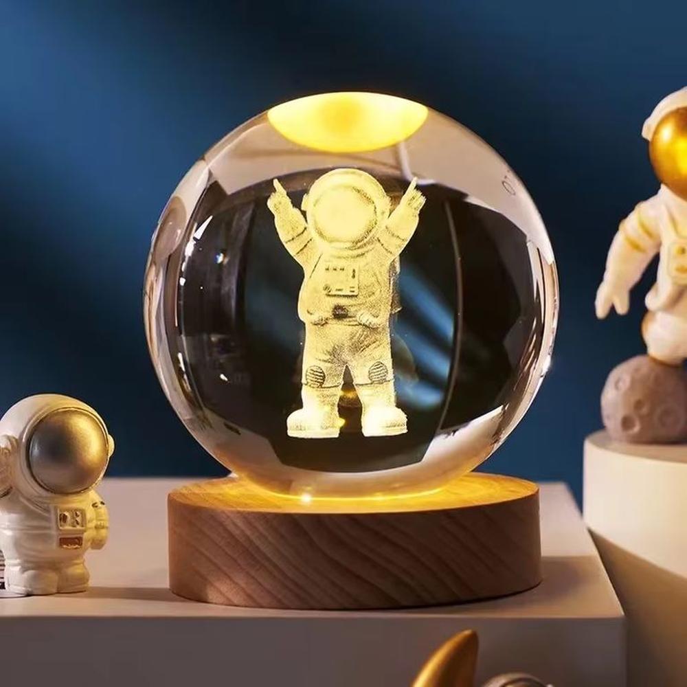 Lámpara De Cristal 3D LED Modelo Astronauta