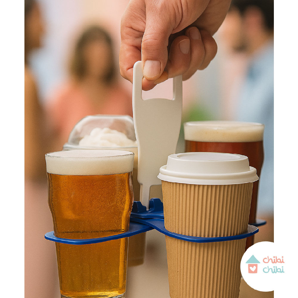 PORTAVASOS PLEGABLE - AZUL