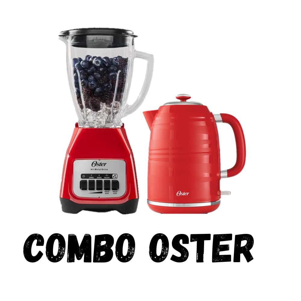 Combo OSTER Licuadora  BLSTKAG-RBP y Hervidor ROJO   BVSTKT4177R