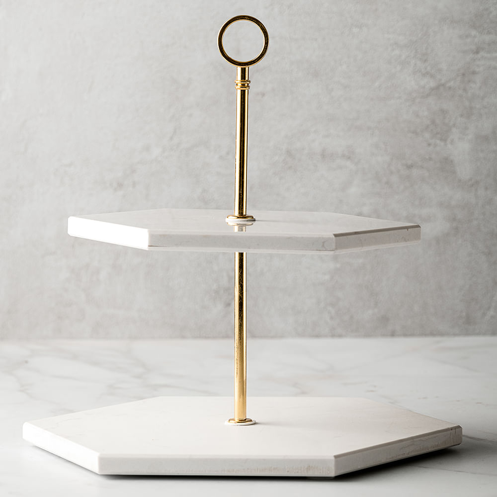 Pedestal hexagonal de mármol