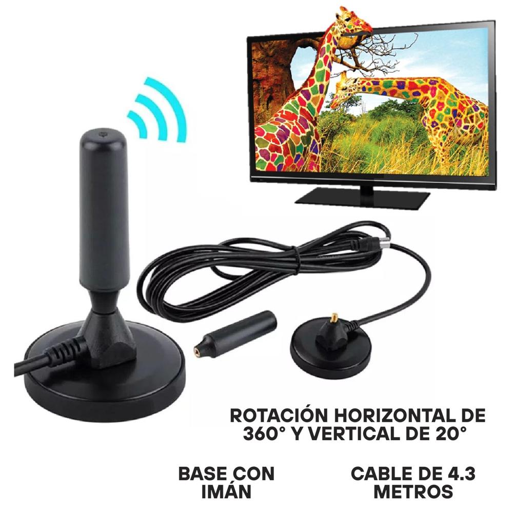 Antena de televisión HDTV Señal digital HD Con Base de Imán