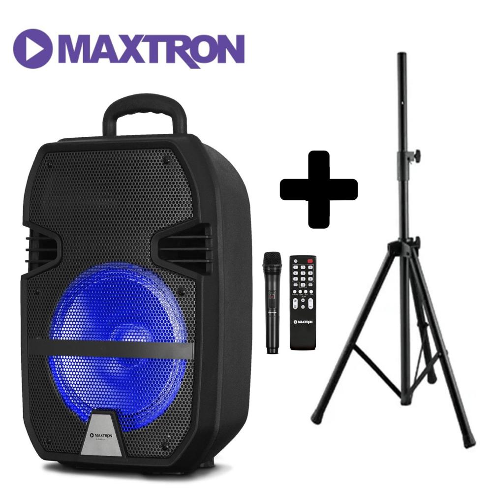 Parlante Portátil Maxtron MX321VB Micrófono Inalámbrico + Soporte