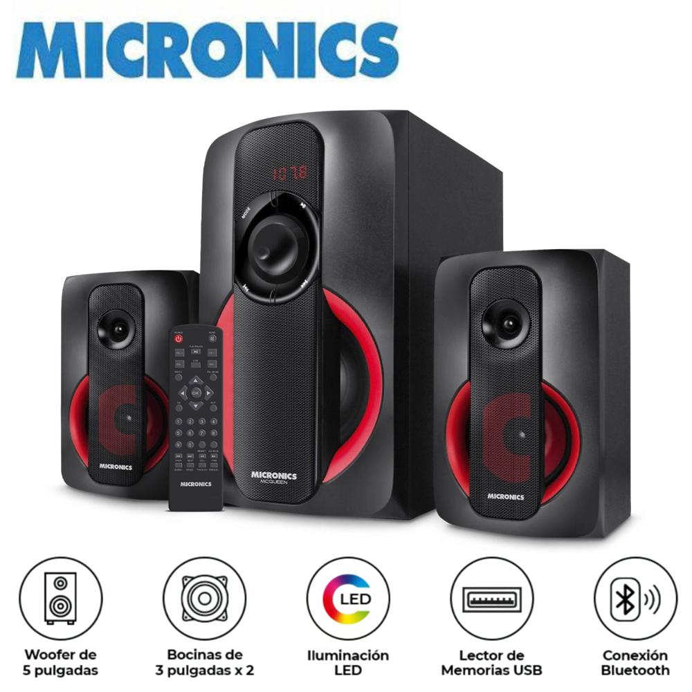 Parlante Micronics MIC S7528BT Mcqueen 2.1 con Subwoofer 5"" Iluminación LED