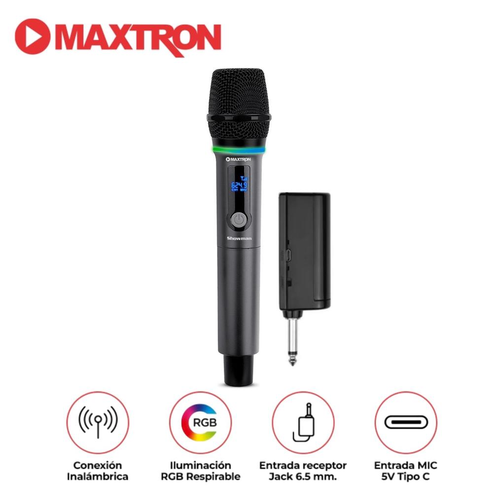 Micrófono Inalámbrico Recargable Maxtron MX 768WL Showman Compatible Equipos de Sonido