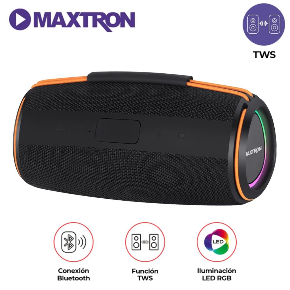 Parlante Portátil Maxtron MX 302 Bluetooth USB TWS Luces RGB
