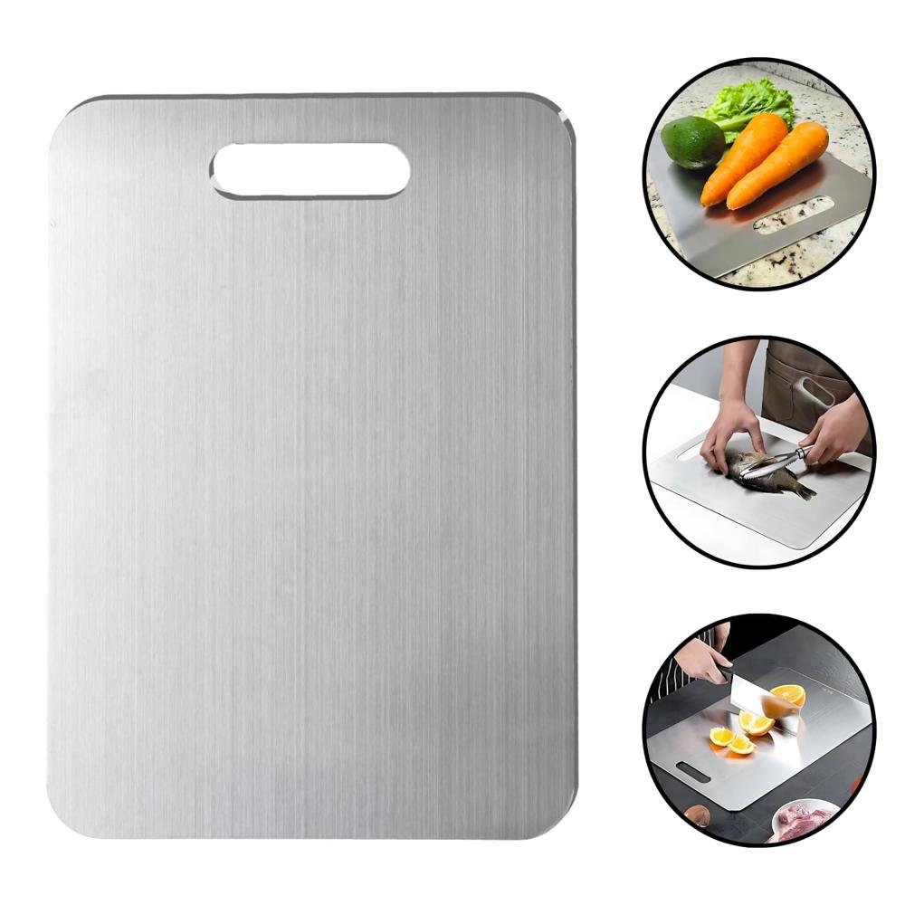 Tabla De Picar Acero Inoxidable 34×23 Cm – Diseño Premium