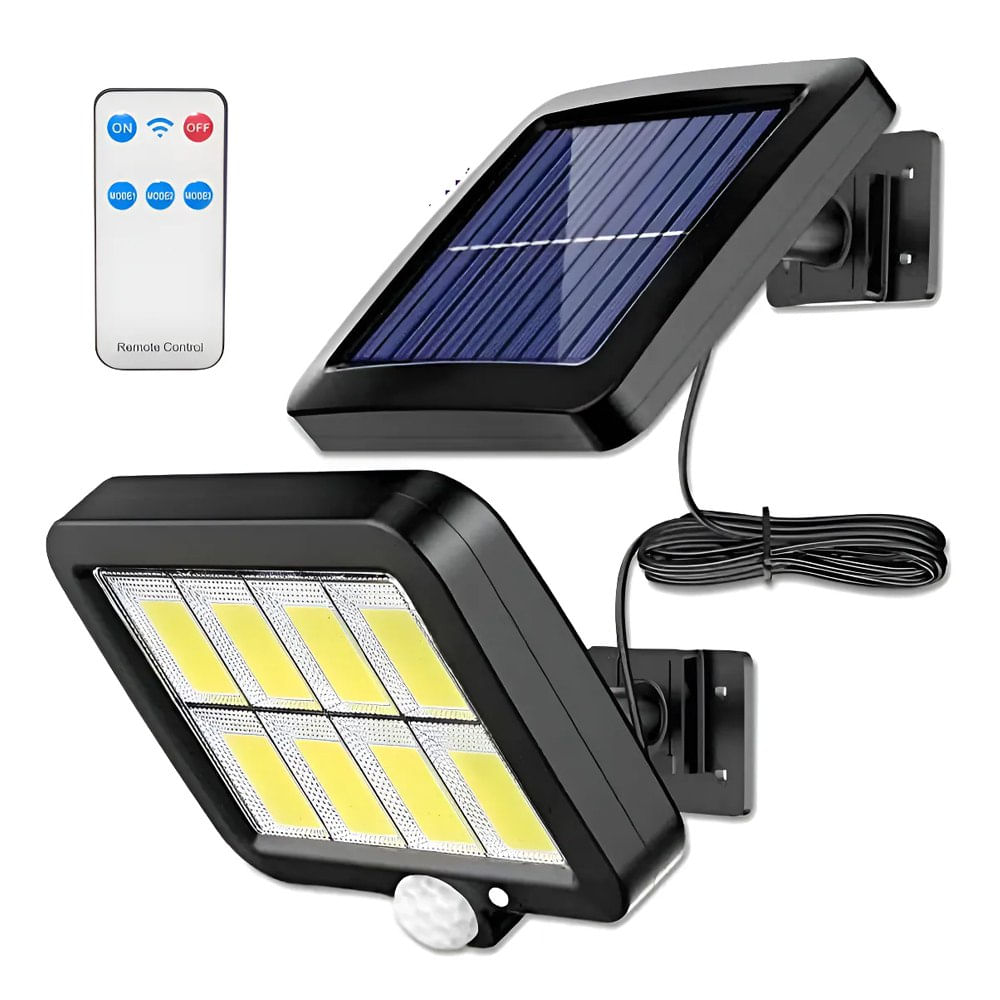 Lámpara Solar Split LED con Sensor Movimiento 3 Modos + IP65