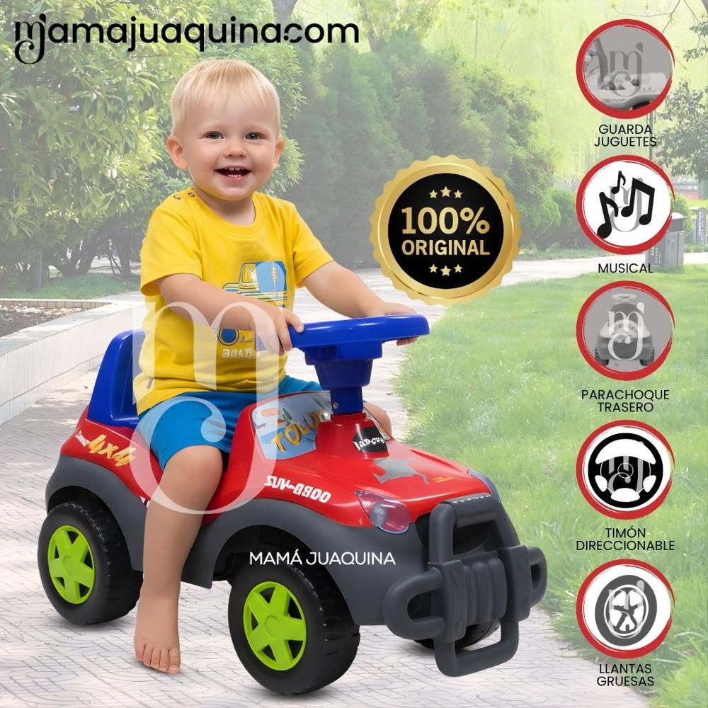 Costzon - Coche de empuje para niños pequeños, 3 en 1 Volkswagen carriola deslizante con toldo, asa, barandilla, música y faros, almacenamiento debajo del asiento, juguete de paseo de pie a piso