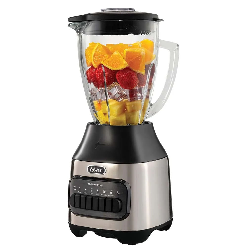 Licuadora Oster BLSTPEG-NPB 6 Velocidades – Vaso de Vidrio Boreoclass 1.5 L, Motor 800 W