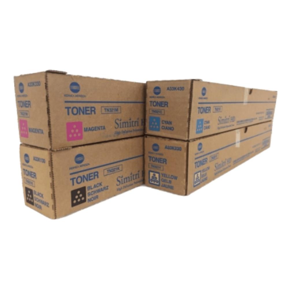 Toner Konica Minolta TN-321 Negro, Cian, Magenta, Amarillo