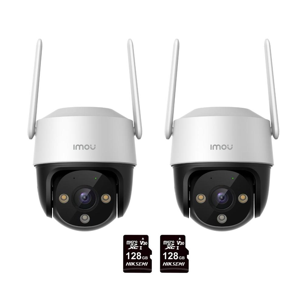 Kit 2 Cámaras seguridad IMOU Cruiser SE+ 2K 3MP + MicroSD 128GB 360° Exterior Visión Nocturna