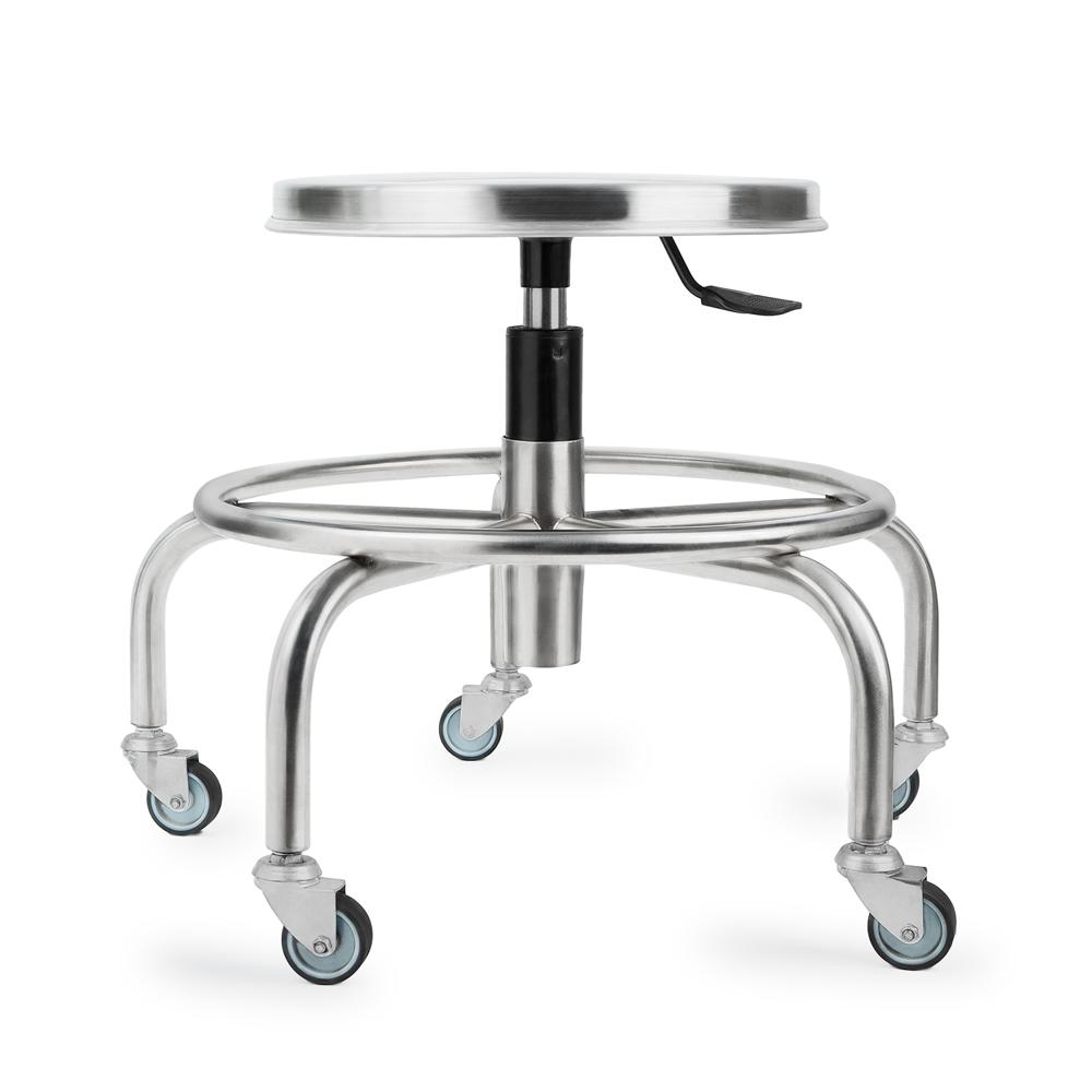 Taburete Giratorio Neumático Ajustable de Acero Quirúrgico