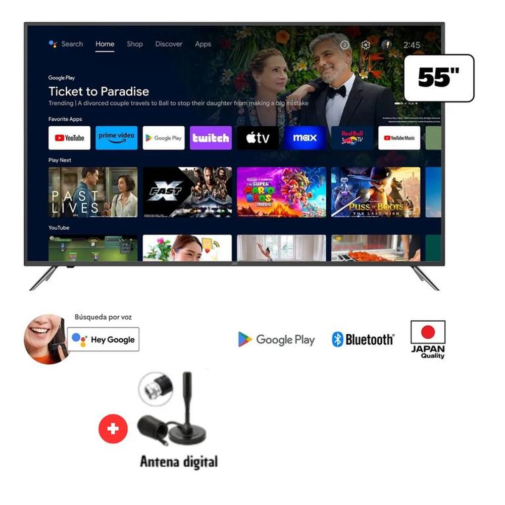 TELEVISOR JVC 55 UHD 4K GOOGLE TV LT-55KB607 MAS ANTENA DIGITAL TELEVISOR JVC 55 UHD 4K GOOGLE TV LT-55KB607 MAS ANTENA DIGITAL