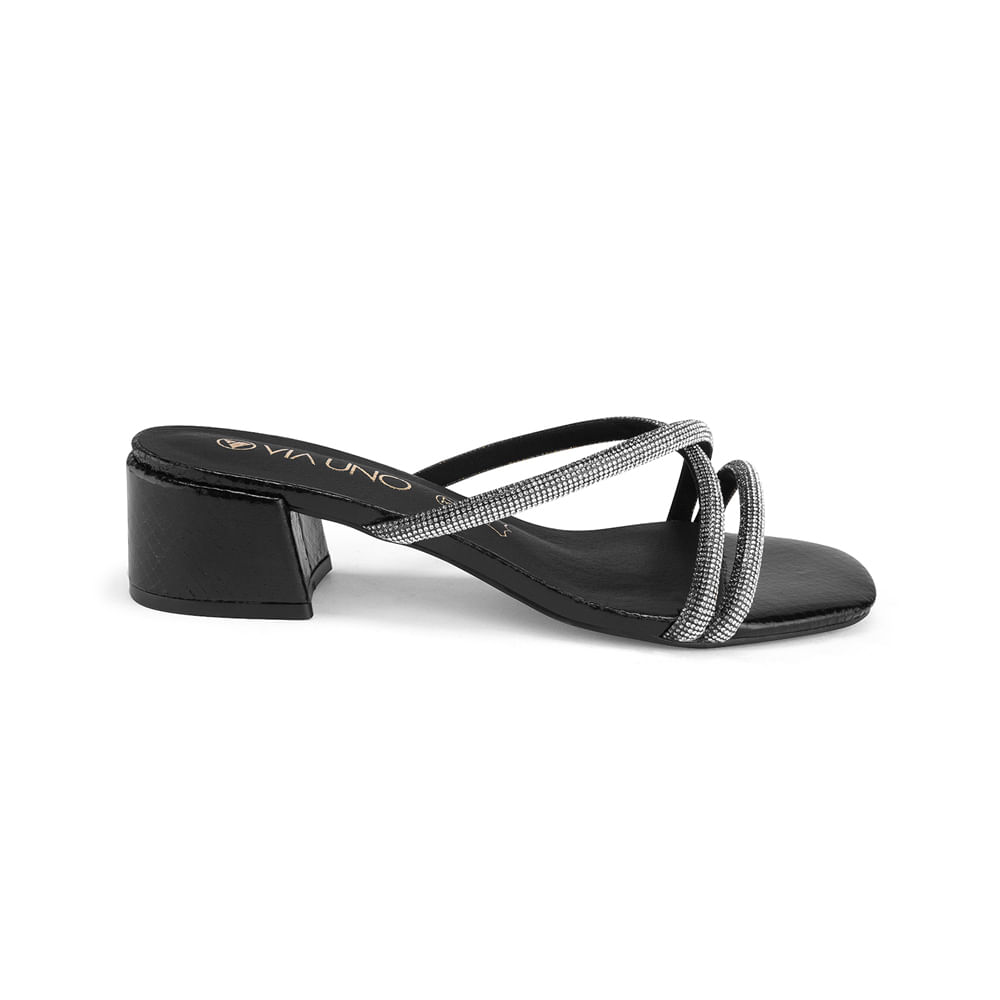 Sandalias Via Uno Mujer 6V9519-6 Negro 36