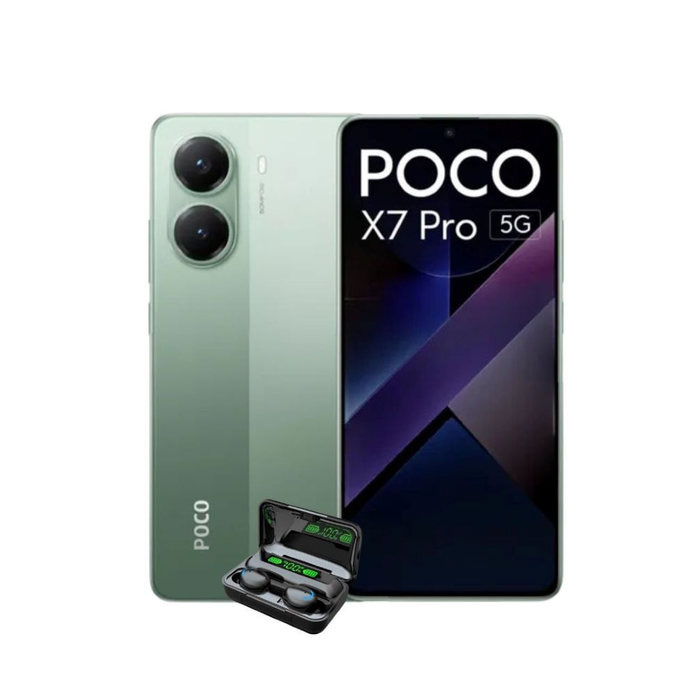 Celular Poco x7 pro 5G 12ram-512GB color verde con Audifonos de Regalo Celular Poco x7 pro 5G 12ram-512GB color verde con Audifonos de Regalo