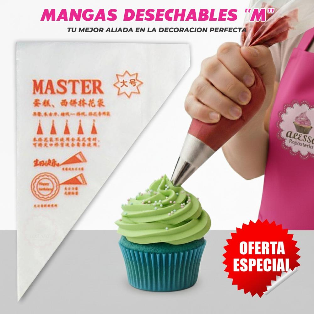 200 Mangas Desechables Pasteleras para Reposteria tamaño M