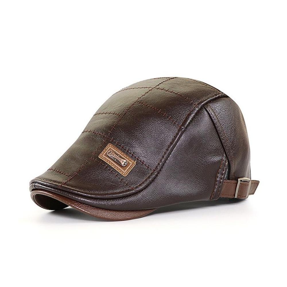 Boina Gorra Cuero PU Modelo ZLEEVO Correa regulable 59 cm