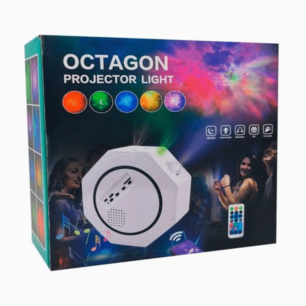 Proyector de Galaxias Octagon con Parlante Bluetooth y Control Remoto