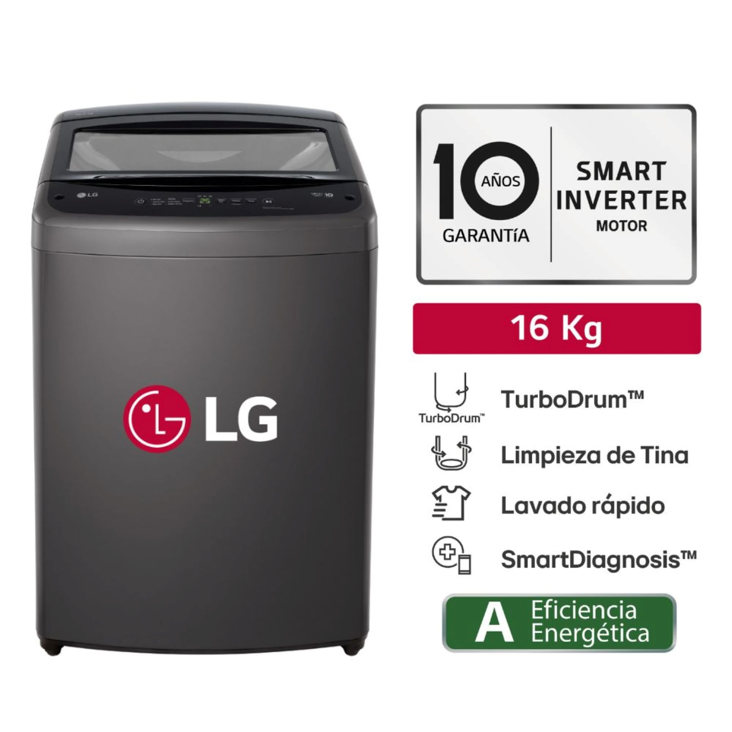 Lavadora LG 16KG Carga Superior WT16BVTB