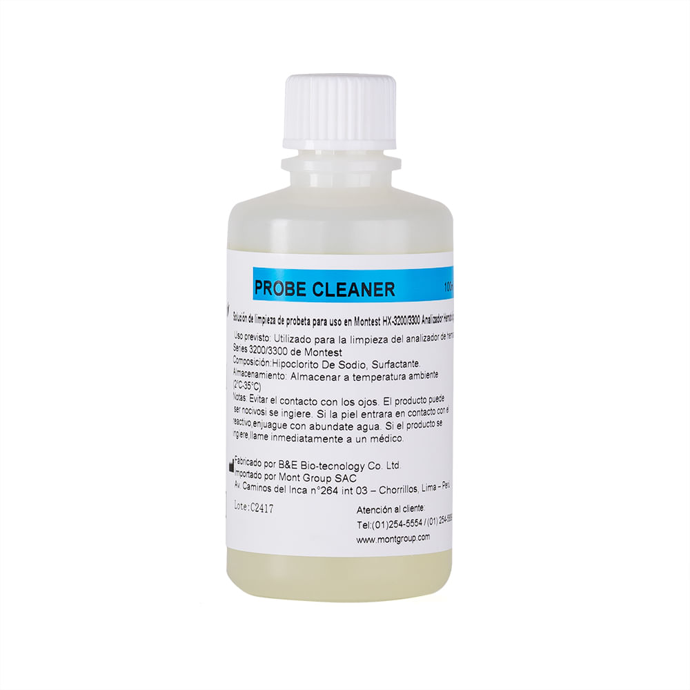 Cleaner Probeta Para Uso En Montest Hx 3200 3300 De 100 Ml